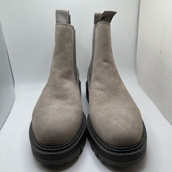 CUSHIONAIRE Women's Genuine Suede Chelsea boot +Memory Foam 9.5 WIDE GRAY - Picture 2 of 7